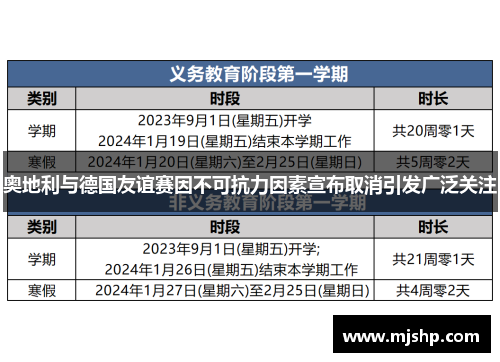 奥地利与德国友谊赛因不可抗力因素宣布取消引发广泛关注